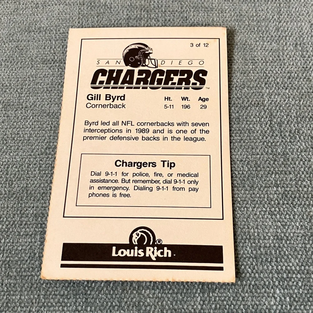 Chargers NFL Football Trading Card Football Card